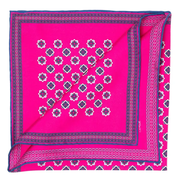 E. Marinella Patterned Pochette In Pure English Silk - Handrolled