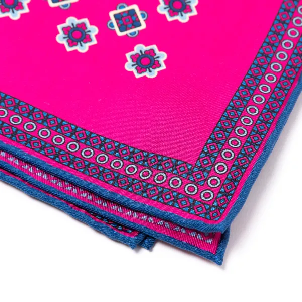 E. Marinella Patterned Pochette In Pure English Silk - Handrolled