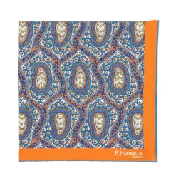 E. Marinella Patterned Pochette In Pure English Silk - Handrolled