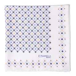 E. Marinella Patterned Pochette In Pure English Silk - Handrolled