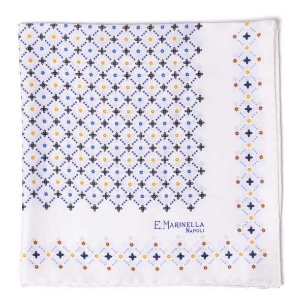 E. Marinella Patterned Pochette In Pure English Silk - Handrolled