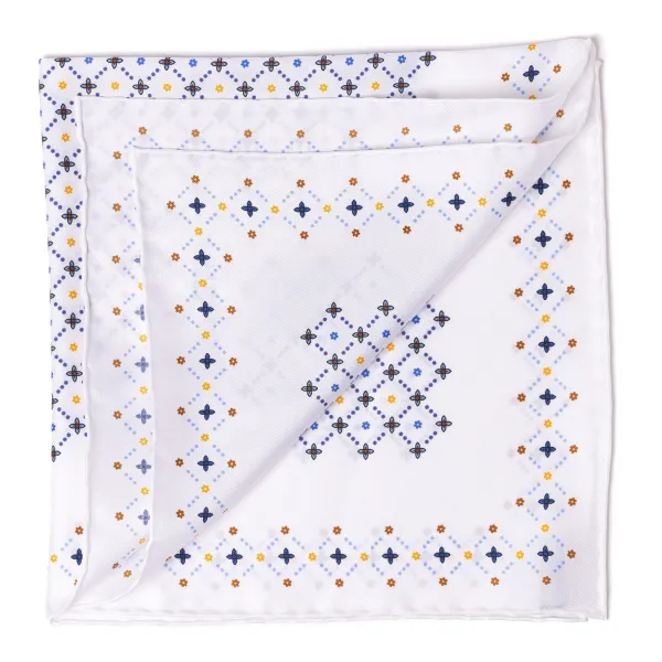 E. Marinella Patterned Pochette In Pure English Silk - Handrolled