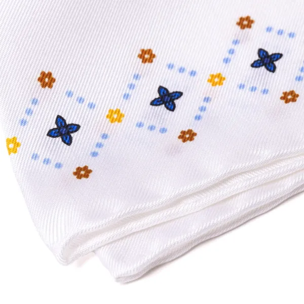 E. Marinella Patterned Pochette In Pure English Silk - Handrolled
