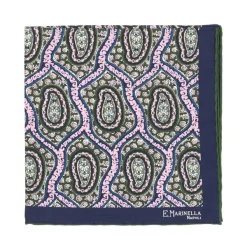 E. Marinella Patterned Pochette In Pure English Silk - Handrolled