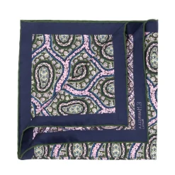 E. Marinella Patterned Pochette In Pure English Silk - Handrolled