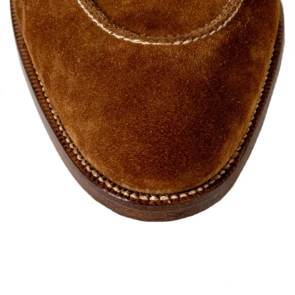 Saint Crispin's Pennyloafer "Dress" Made Of Light Brown Suede Leather