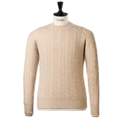 William Lockie Plait Pullover "Chirnside Cable" Made Of Pure Scottish 4 Ply Cashmere