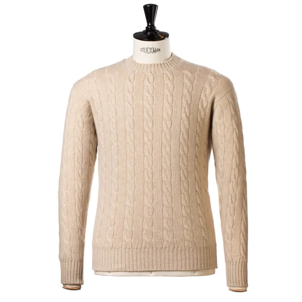 William Lockie Plait Pullover "Chirnside Cable" Made Of Pure Scottish 4 Ply Cashmere