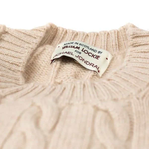 William Lockie Plait Pullover "Chirnside Cable" Made Of Pure Scottish 4 Ply Cashmere