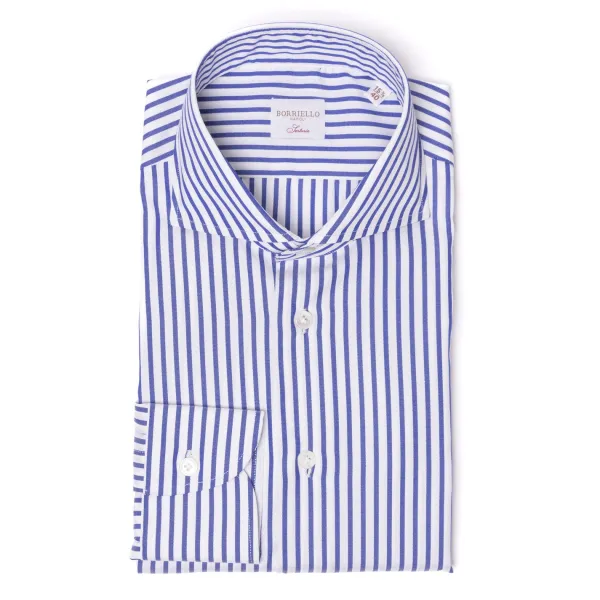 Borriello Pure Cotton Striped Shirt "Jermyn Stripe" - Handmade