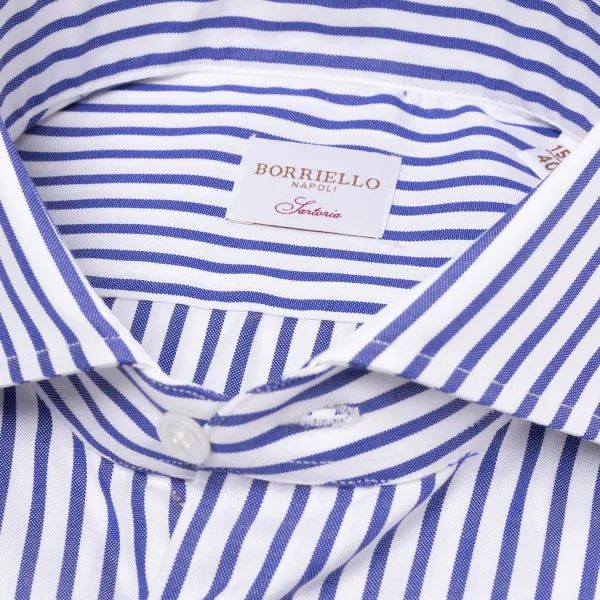 Borriello Pure Cotton Striped Shirt "Jermyn Stripe" - Handmade