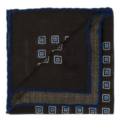 Cesare Attolini Pure Wool Pocket Square "Medaglioni Incornicato