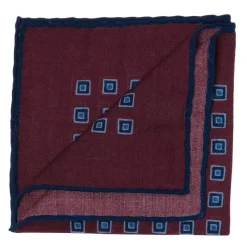 Cesare Attolini Pure Wool Pocket Square "Medaglioni Incornicato