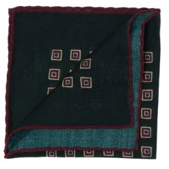 Cesare Attolini Pure Wool Pocket Square "Medaglioni Incornicato