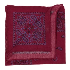 Cesare Attolini Pure Wool Pocket Square "Reni E Paisley