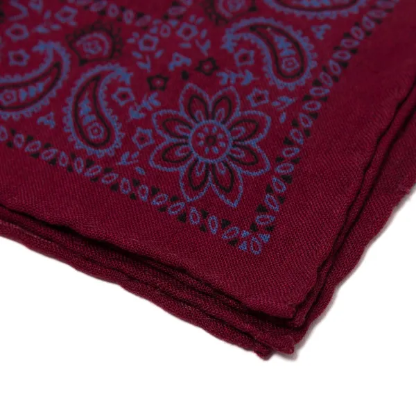 Cesare Attolini Pure Wool Pocket Square "Reni E Paisley