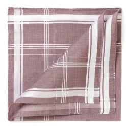 Simonnot-Godard Red Brown Patterned Handkerchief "Sarabande" Made Of Cotton