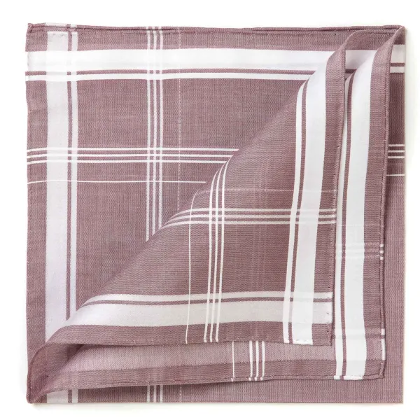 Simonnot-Godard Red Brown Patterned Handkerchief "Sarabande" Made Of Cotton