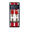 Albert Thurston Red Elastic Pants Straps "X Back Gold" With Clips