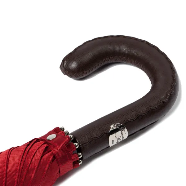 Maglia Red Sporty Umbrella With Hand-Sewn Leather Handle