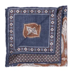 Manifatture Rosi Rosi Collection X Mj: Pocket Square "Paisley Square Double Print" In P