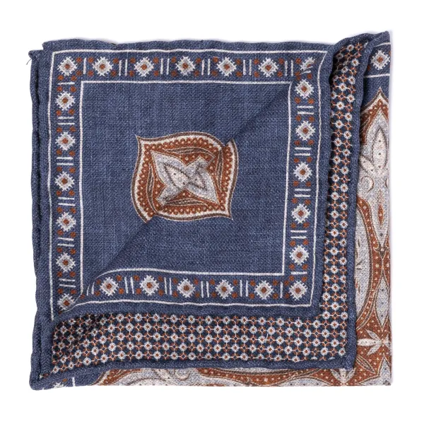 Manifatture Rosi Rosi Collection X Mj: Pocket Square "Paisley Square Double Print" In P