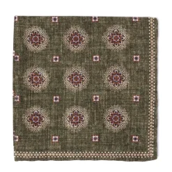 Manifatture Rosi Rosi Collection X Mj: Pocket Square "New Flower Double Print" In Pure
