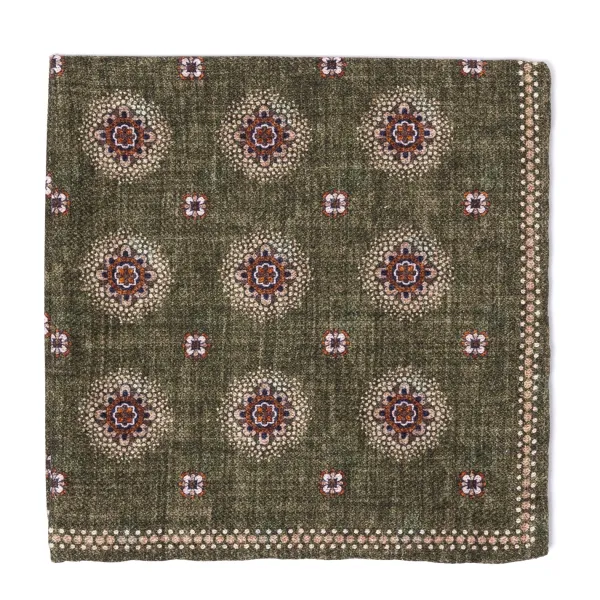 Manifatture Rosi Rosi Collection X Mj: Pocket Square "New Flower Double Print" In Pure