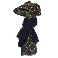 Manifatture Rosi Rosi Collection X Mj: Tubular Scarf "Crossed Circles" In Modal And Cas