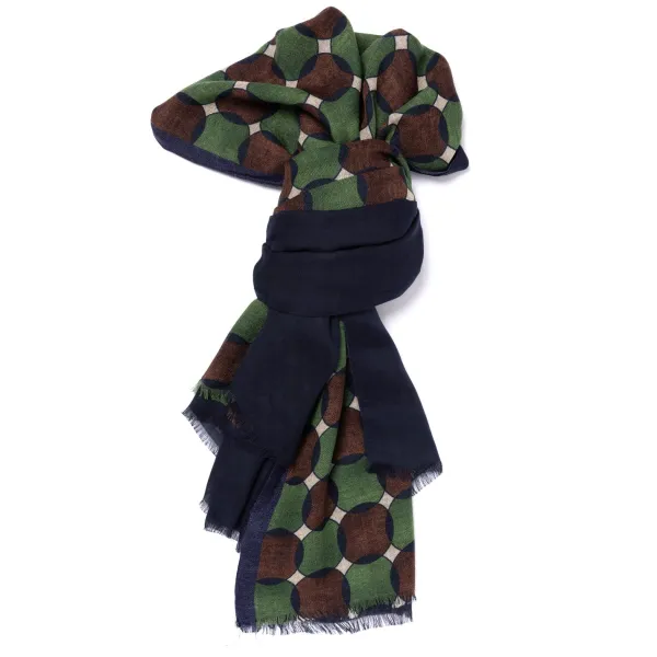 Manifatture Rosi Rosi Collection X Mj: Tubular Scarf "Crossed Circles" In Modal And Cas