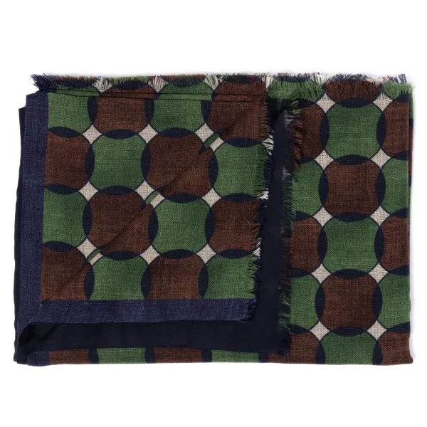 Manifatture Rosi Rosi Collection X Mj: Tubular Scarf "Crossed Circles" In Modal And Cas