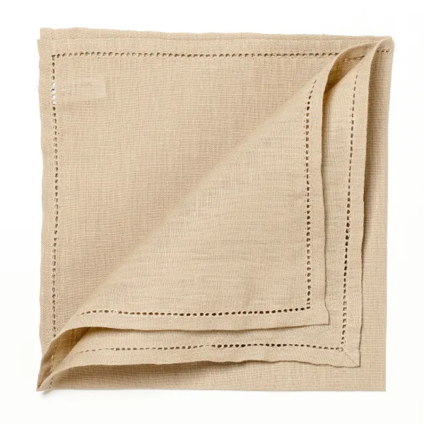Simonnot-Godard Sand-Colord Linen Pocket Square "Jour Venise"