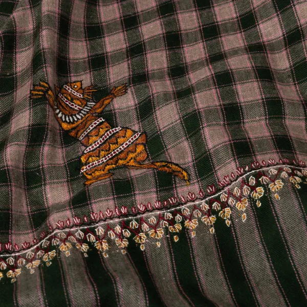Yaser Shaw Scarf "Bareilly" Made Of Finest Hand Embroidered Pashmina Cashmere - P