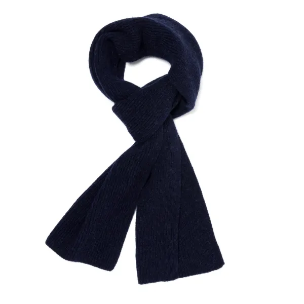 William Lockie Scarf "Ribbed Scarf" Made Of Pure Lambswool - 3 Ply