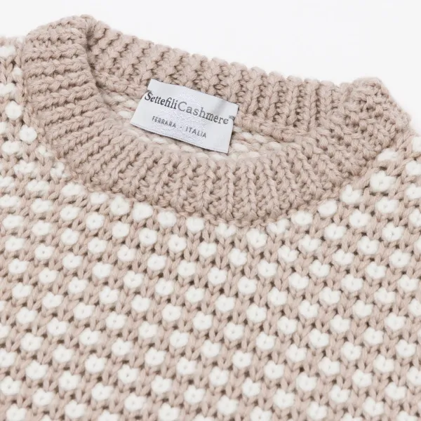 Settefili X Mj: Sweater "Motivo A Perline" In Pure Merino Wool