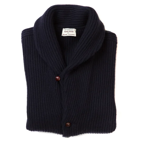 William Lockie Shawl-Collar Cardigan "Shawl-Windsor" Made Of Pure Scottish 6 Ply Cash