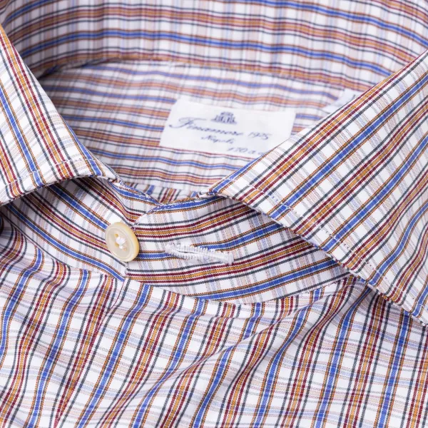 Finamore 1925 Shirt "Scacchi Reali" In Finest Alumo Cotton - Collo Eduardo