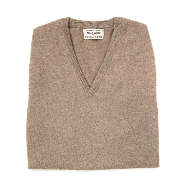 William Lockie Slip-Over "Oxton Slipover" Made From Fine Scottish 1 Ply-Cashmere