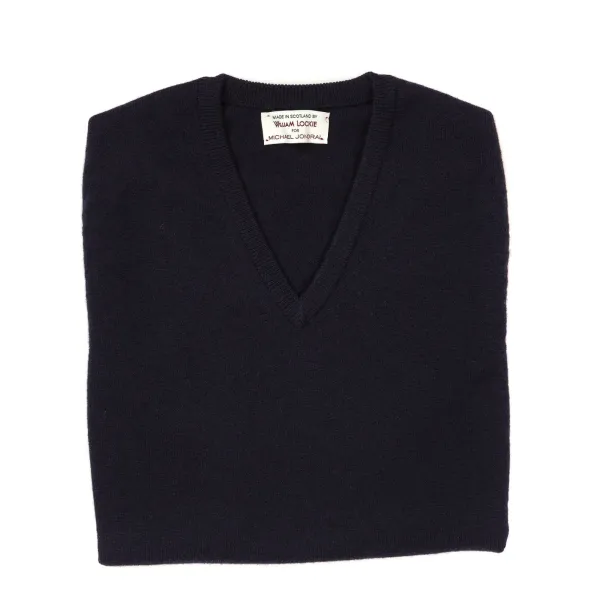 William Lockie Slip-Over "Oxton Slipover" Made From Fine Scottish 1 Ply-Cashmere