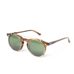 TBD EYEWEAR Sonnenbrille "Clip-Pleat Earth" Mit Grunen Glasern - Handarbeit