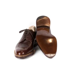 Saint Crispin's Split Toe-Derby In Dark Brown Calfskin