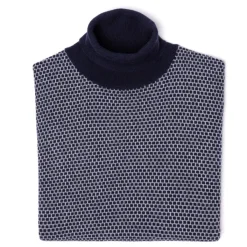 Brigatelli dal 1922 Square-Jacquard Merino Wool And Cashmere Turtleneck Sweater - 1 Ply Ca