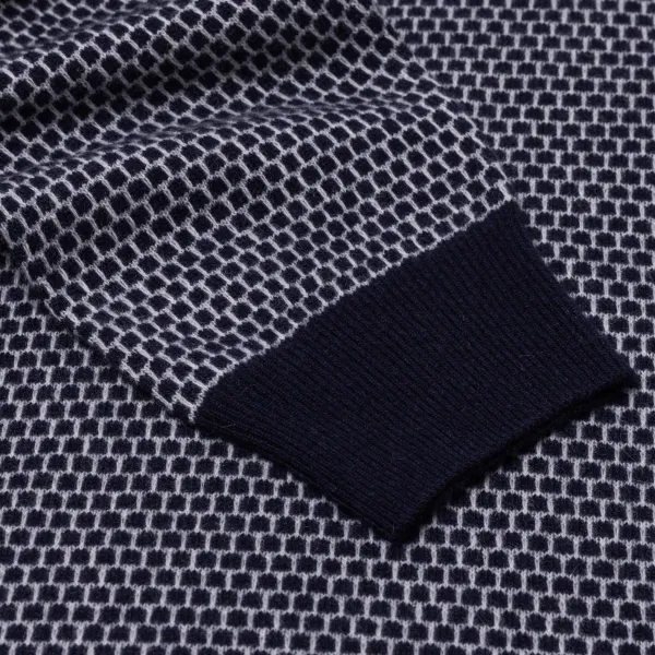 Brigatelli dal 1922 Square-Jacquard Merino Wool And Cashmere Turtleneck Sweater - 1 Ply Ca