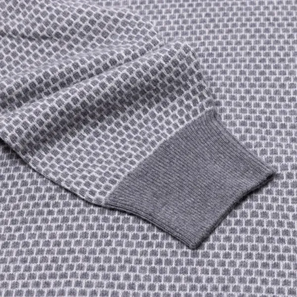 Brigatelli dal 1922 Square-Jacquard Merino Wool And Cashmere Turtleneck Sweater - 1 Ply Ca