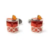Barbarulo Napoli Sterling Silver Cufflink "Negroni" - Pure Handwork
