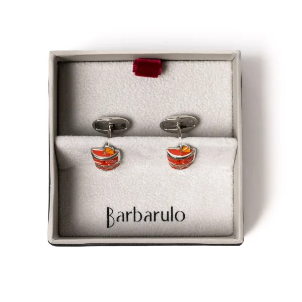 Barbarulo Napoli Sterling Silver Cufflink "Negroni" - Pure Handwork