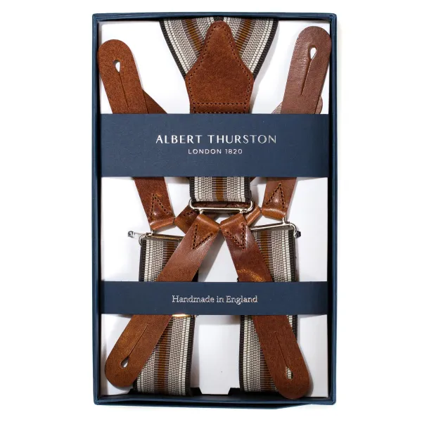 Albert Thurston Striped Braces "Gangs Of New York" To Button