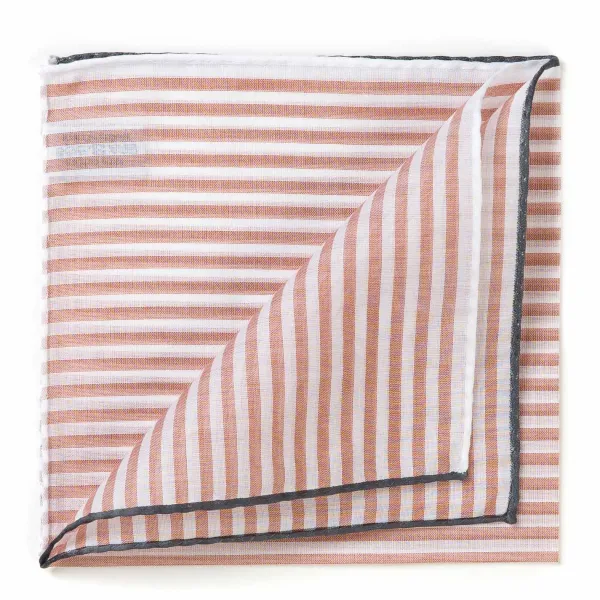 Simonnot-Godard Striped Pocket Square "Buren Iii" Made Of Finest Cotton