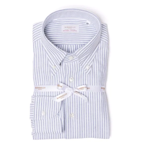Borriello Striped Pure Cotton Sports Shirt "New Ivy-League" - Linea Passion