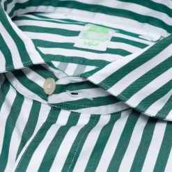 Finamore 1925 Striped Pure Cotton Sports Shirt "Strisce Dei Borboni" - Collo Simone-